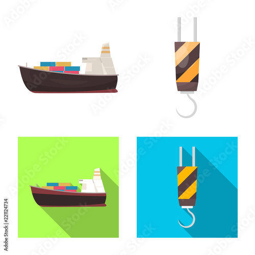 Vector design of goods and cargo symbol. Set of goods and warehouse stock vector illustration.