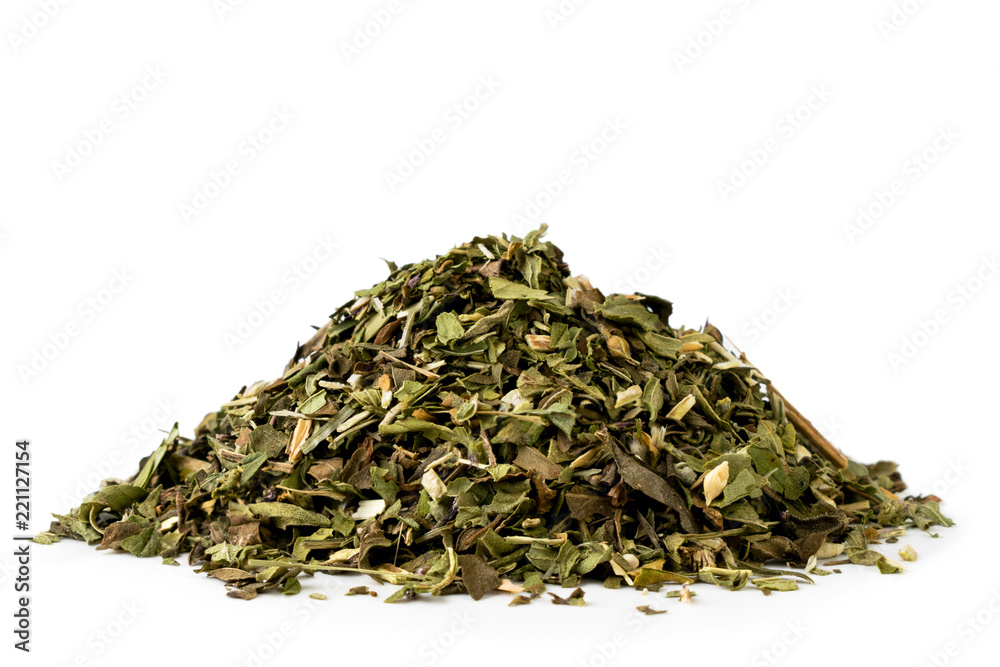 Bunch of green tea closeup on a white. Isolated Bunch of green tea closeup on a white. Isolated