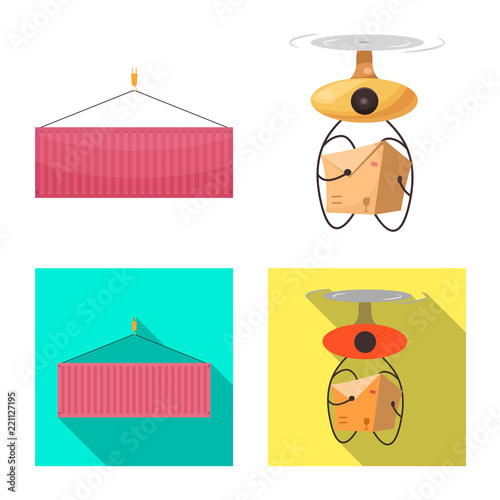 Vector design of goods and cargo logo. Set of goods and warehouse vector icon for stock.