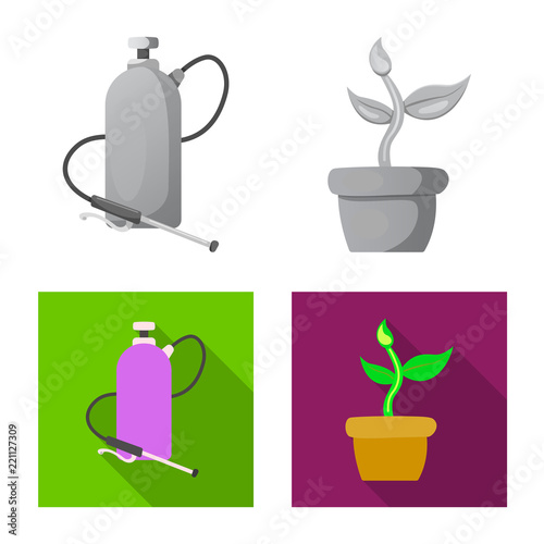 Isolated object of genetic and plant sign. Collection of genetic and biotechnology stock symbol for web.