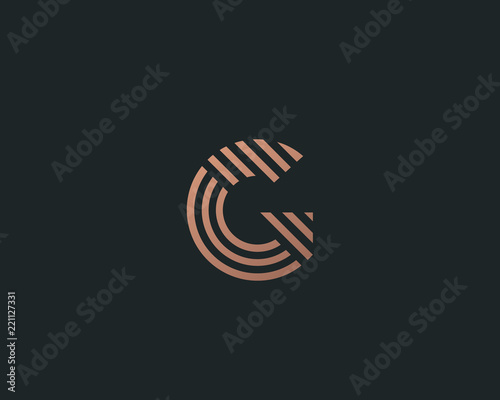 Letter G vector line logo design. Creative minimalism logotype icon symbol.