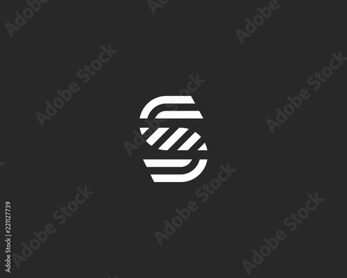 Letter S vector line logo design. Creative minimalism logotype icon symbol.