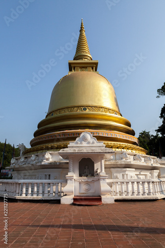 Buddhist dagoba (stupa) close up in Golden Temple, Dambulla, Sri Lanka
