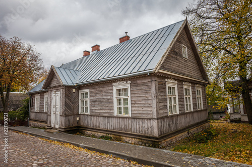 TRAKAI / LITHUANIA - OCTOBER 10, 2016: Antique old house typical for Trakai city