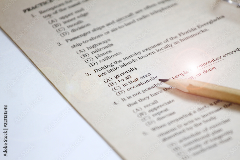 TEST. English test choose the right answer. English grammar test sheet. Multiple choice test. Exam for students in school, college and university. USA or English Education concept. answer sheet. TEST. English test choose the right answer. English grammar test sheet. Multiple choice test. Exam for students in school, college and university. USA or English Education concept. answer sheet.