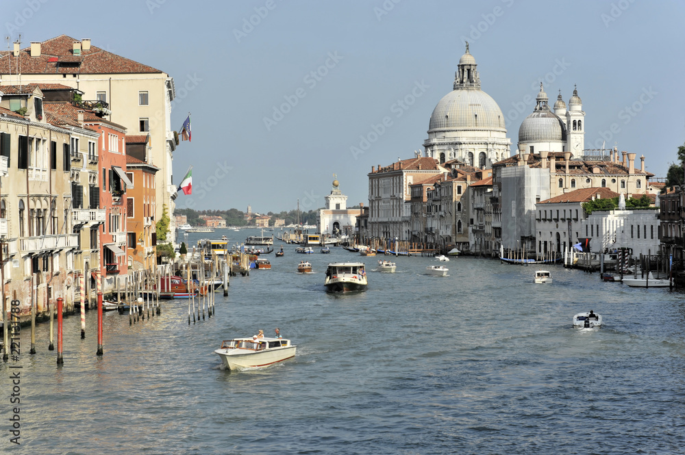 Canal Grande, rechts Kirche Santa Maria della Salute, Venezia, Venedig, Italien, Europa