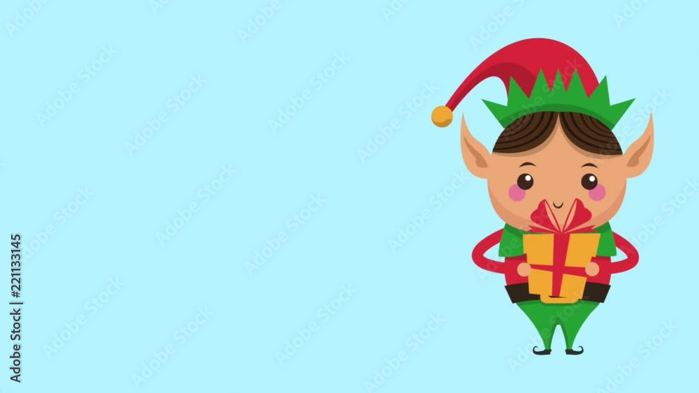 Christmas elf holding giftbox cartoon high definition colorful animation scenes Christmas elf holding giftbox cartoon high definition colorful animation scenes