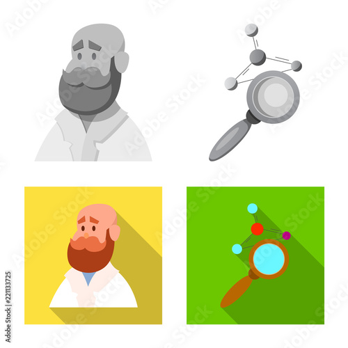 Vector illustration of genetic and plant icon. Set of genetic and biotechnology vector icon for stock.