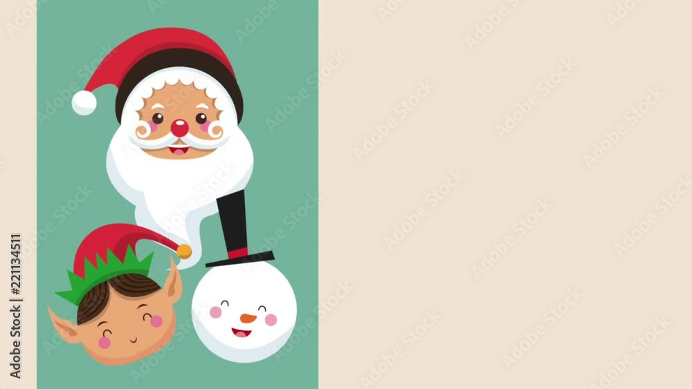 Santa and elf with snowman christmas cartoons high definition animation colorful scenes Santa and elf with snowman christmas cartoons high definition animation colorful scenes