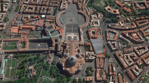 San Pietro Church and Square - Vatican / Iglesia y Plaza de San Pietro / Chiesa e Piazza San Pietro - Vaticano / 教廷 / Ватикан / वेटिकन / バチカン 