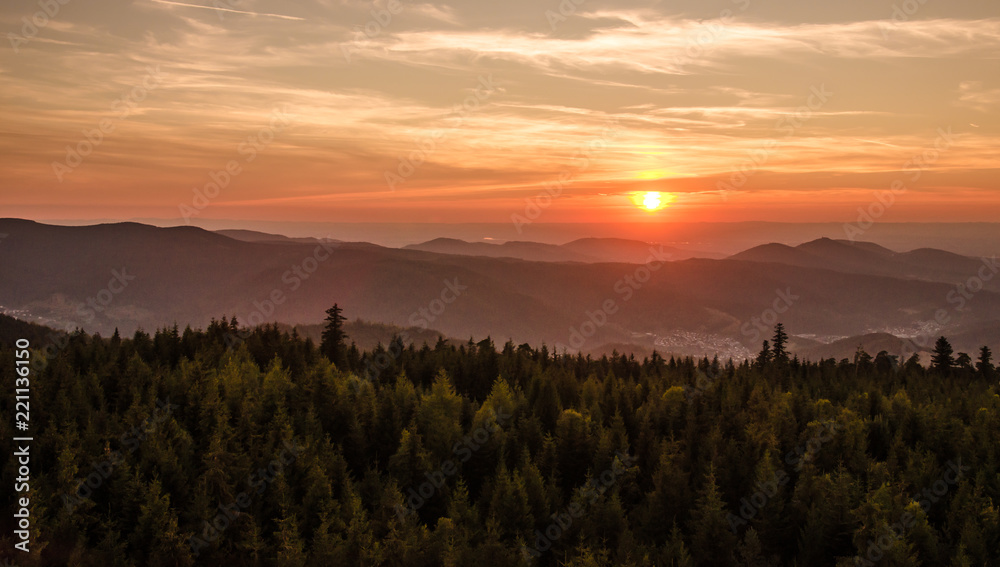 Traumhafte Aussicht auf Landschaft im Schwarzwald