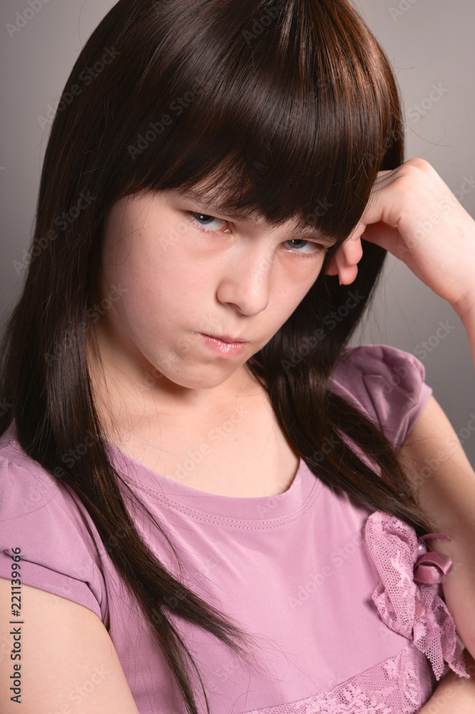 Portrait of beautiful young girl posing in studio Portrait of beautiful young girl posing in studio
