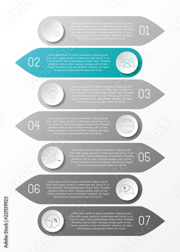 Design of gray infographic with icons. Vector.