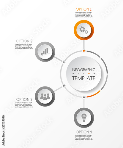 Infographic layout with business icons. Vector.