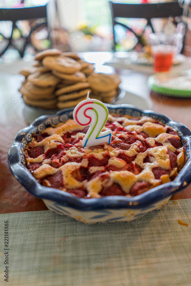 Fototapeta premium Birthday Strawberry Pie