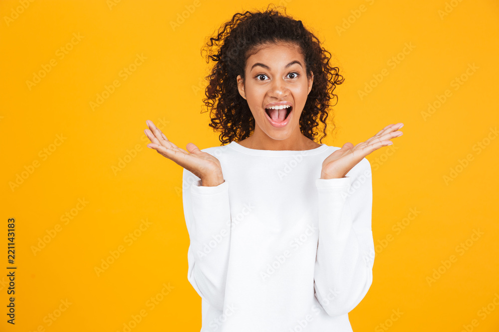 Portrait of an excited young african woman Portrait of an excited young african woman