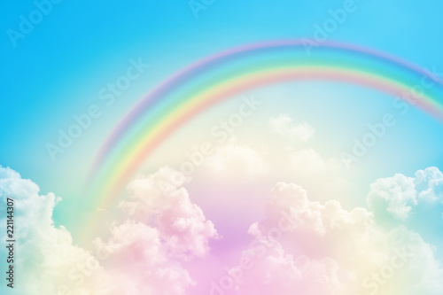 Obraz na płótnie rainbow in cloudy sky
