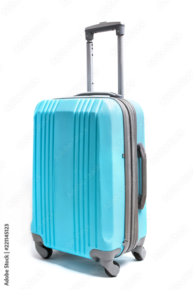 Compact blue plastic suitacase for travel Compact blue plastic suitacase for travel
