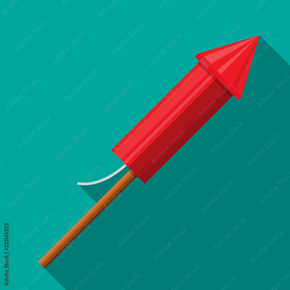 Fireworks rocket vector flat design. Fireworks rocket vector flat design.