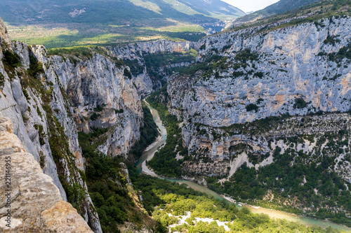 beautiful rocky mountains and canyon of Verdon River in Provence, France