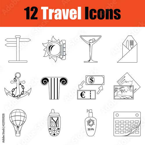Travel icon set
