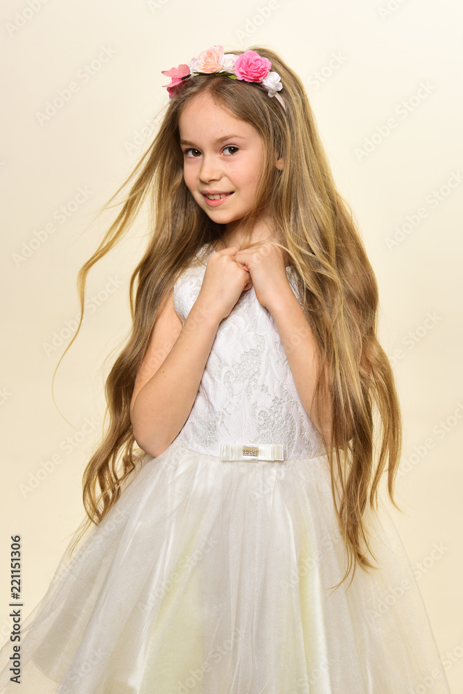 healthy hair. healthy hair of little beauty. small girl has healthy hair. healthy hair concept. beautiful dress. healthy hair. healthy hair of little beauty. small girl has healthy hair. healthy hair concept. beautiful dress.
