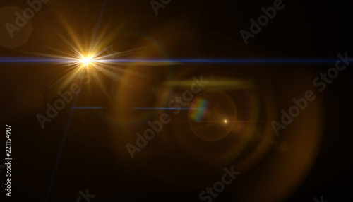  abstract of lighting for background. digital lens flare in dark background