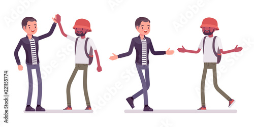 Men friendly greeting