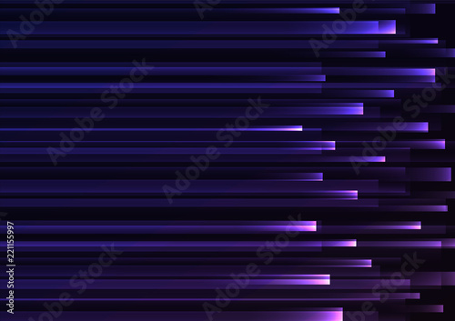 purple overlap pixel speed in dark background, geometric layer motion backdrop, simple technology template, vector illustration