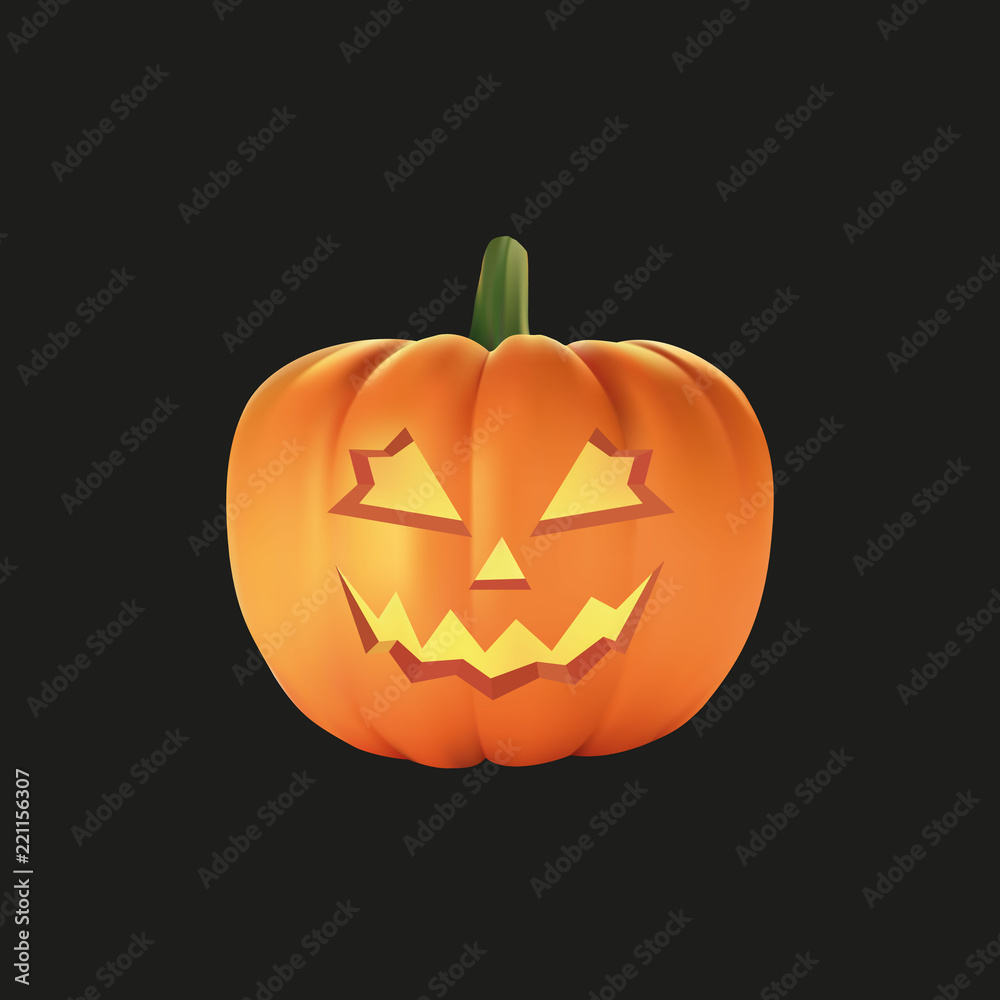 Halloween pumpkin with black background, vector, illustration, eps file Halloween pumpkin with black background, vector, illustration, eps file