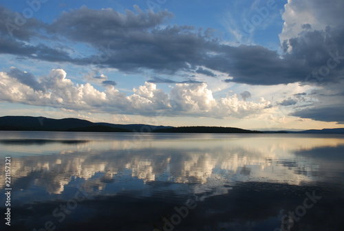 Lake mirror  Azas  Tyva region  Russia