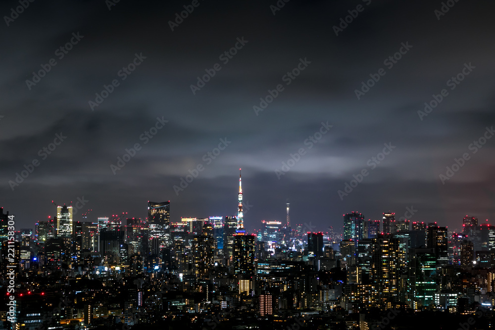 custom made wallpaper toronto digital東京都心の雲を照らす街明かり