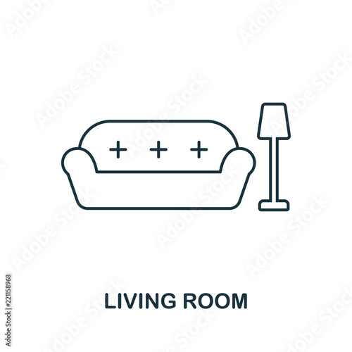 Living Room icon. Simple element illustration. Living Room outline icon design from real estate collection. Web design, apps, software, print usage.