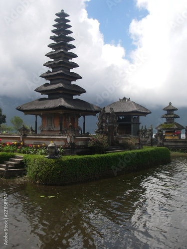 Beautiful Buddhist temple on a lake the nature in Bali