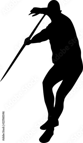 Silhouette of  spear thrower