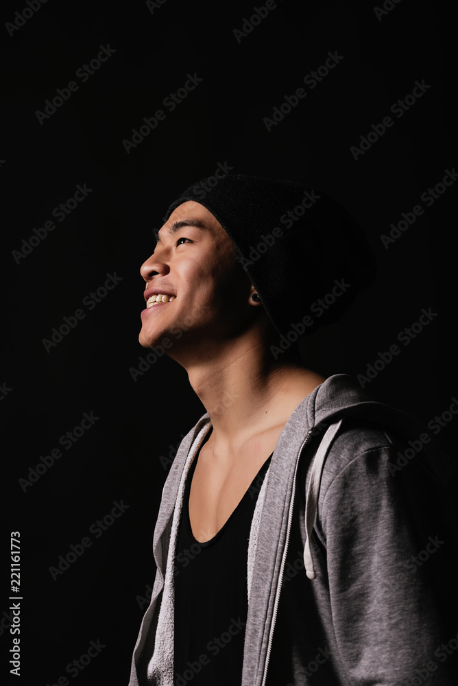 Portrait of young asian boy with casual wear