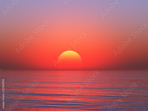 Fototapeta Naklejka Na Ścianę i Meble -  Beautiful sea and sky at sunset