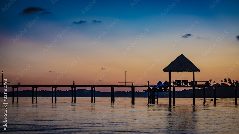 Wooden Bridge With Pier Seaport