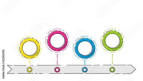 Empty infographic template with hand drawn elements. Vector.