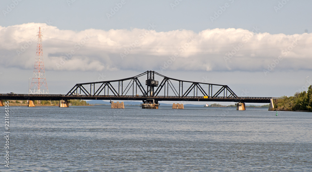 The Little Current swing bridge Ontario, Canada, built 1913, only,link to Manitoulin Island