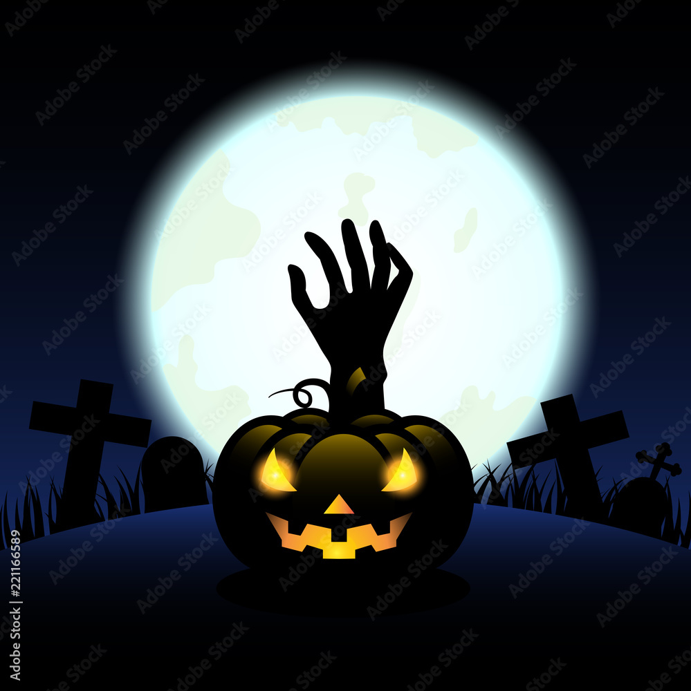 Zombie Hand Pumpkin Stencil