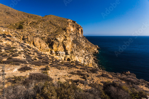 Cliffs in La Azohia Murcia in Mediterranean sea, Spain