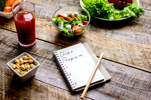 concept diet, slimming plan with vegetables mock up