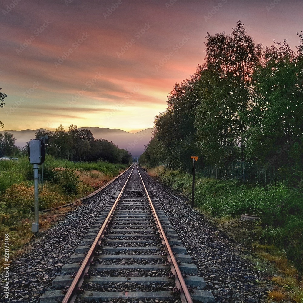 Fototapeta premium Railway early in the morning