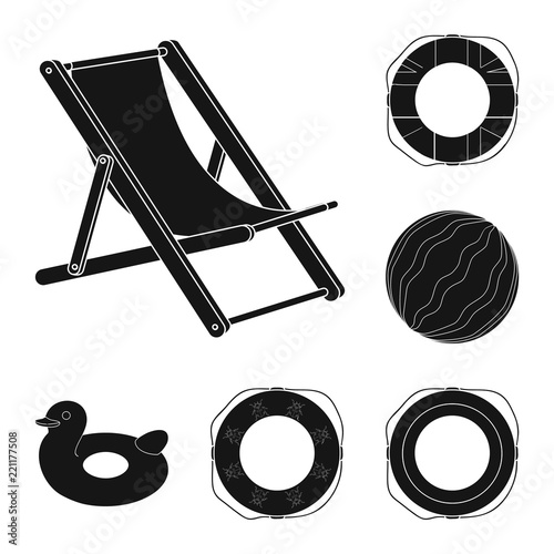 Multicolored swimming circle black icons in set collection for design. Different lifebuoysvector symbol stock web illustration.