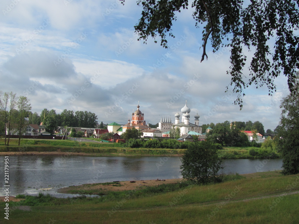 Beautiful panorama overlooking the Orthodox monastery, Russia