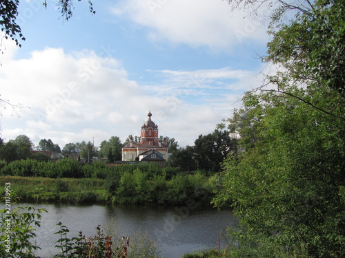 Beautiful panorama overlooking the Orthodox monastery, Russia