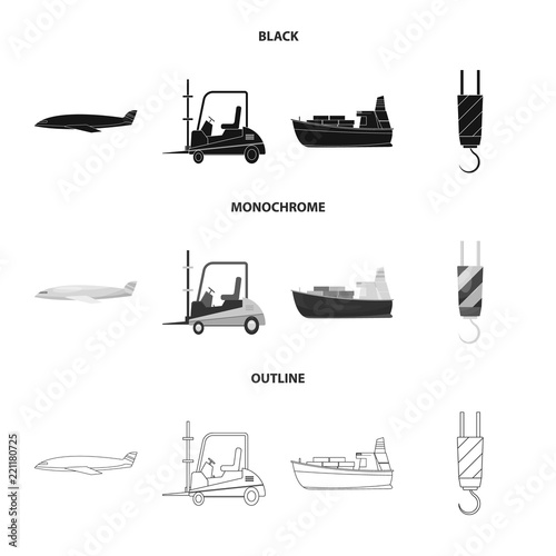 Isolated object of goods and cargo sign. Collection of goods and warehouse stock vector illustration.