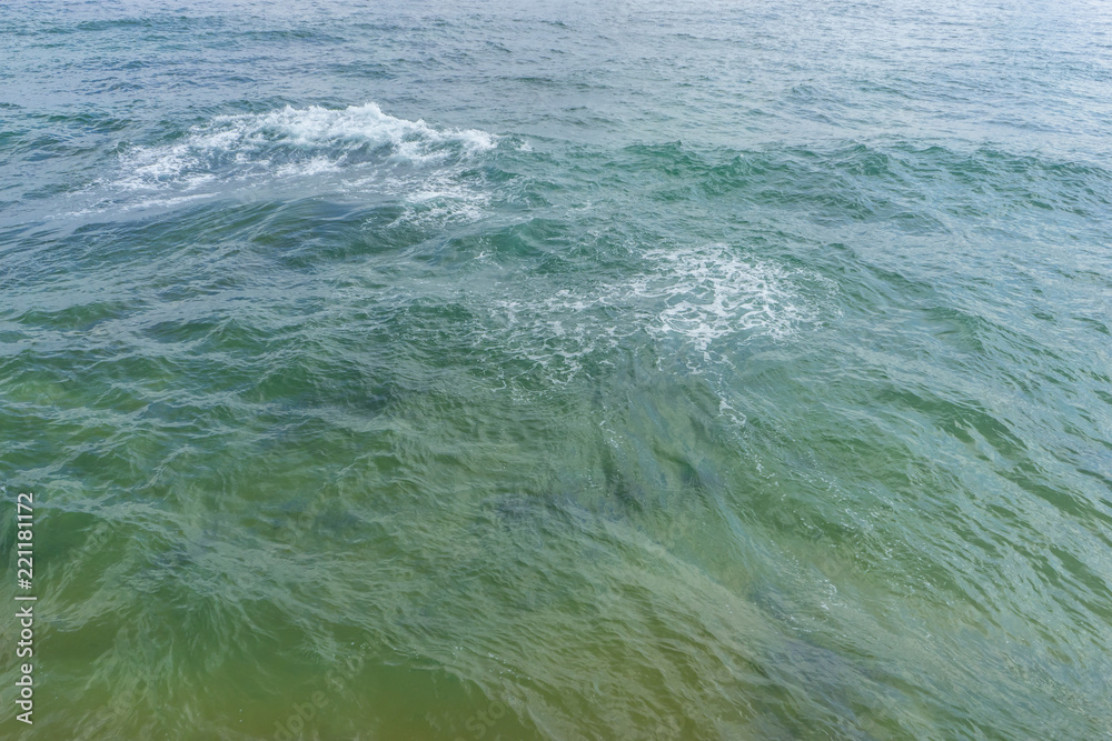 Fototapeta premium Stormy waves, Rough sea on the rocky northern spanish coast, spain