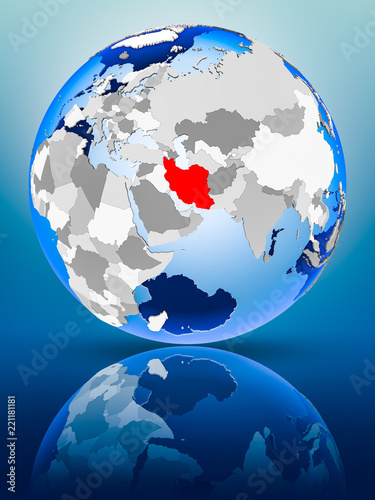 Iran on globe